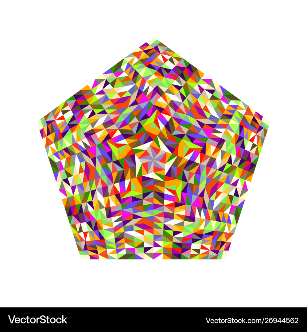 Isolated abstract colorful mosaic polygon symbol Isolated abstract colorful mosaic polygon symbol Vector Image