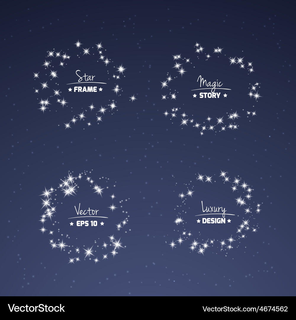 Magic frame for your text from shiny stars Vector Image
