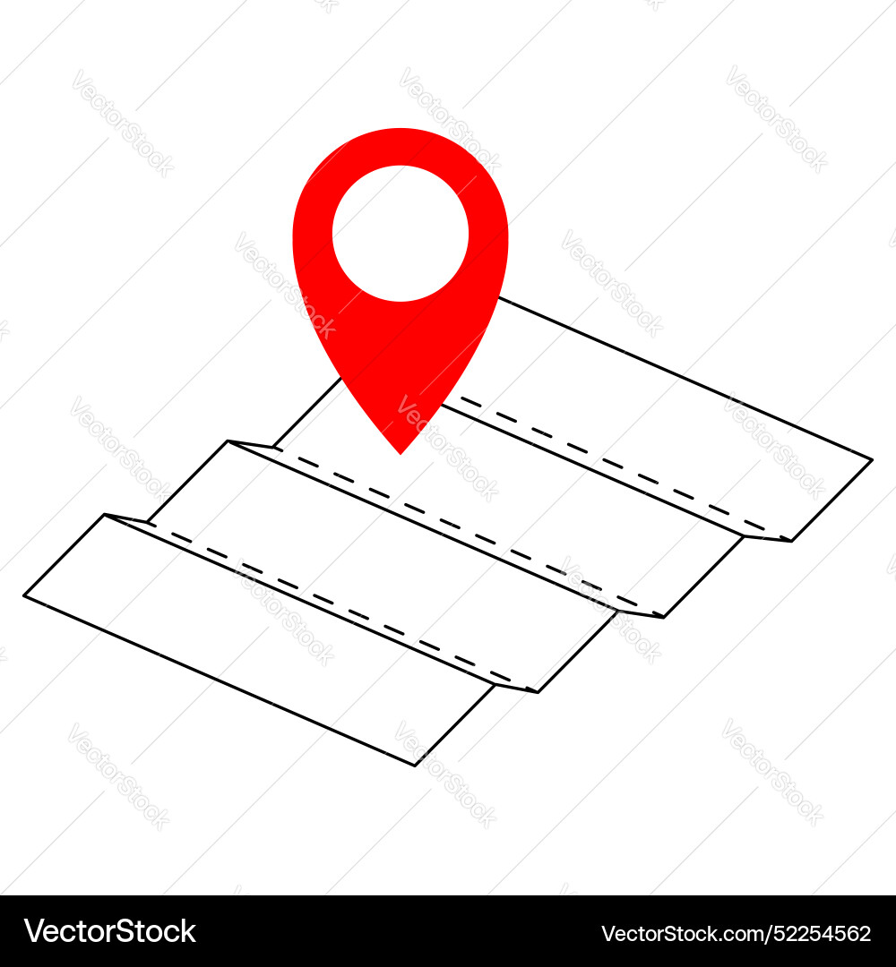 Map and location pin symbol icon geolocation vector image