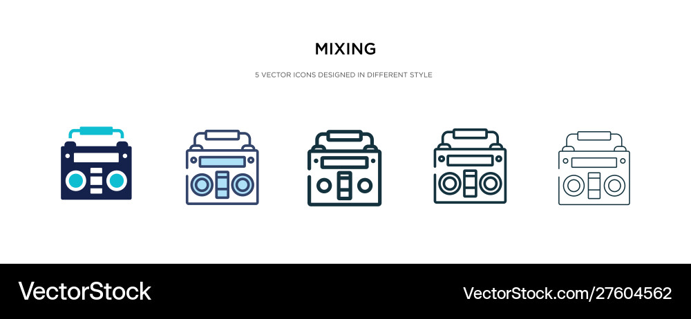 Mixing icon in different style two colored Mixing icon in different style two colored vector image