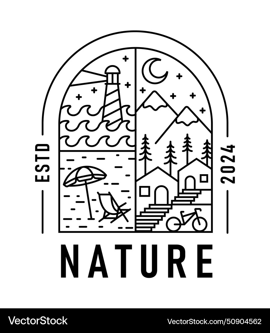 Natural view in the form of a window Natural view in the form of a window vector image