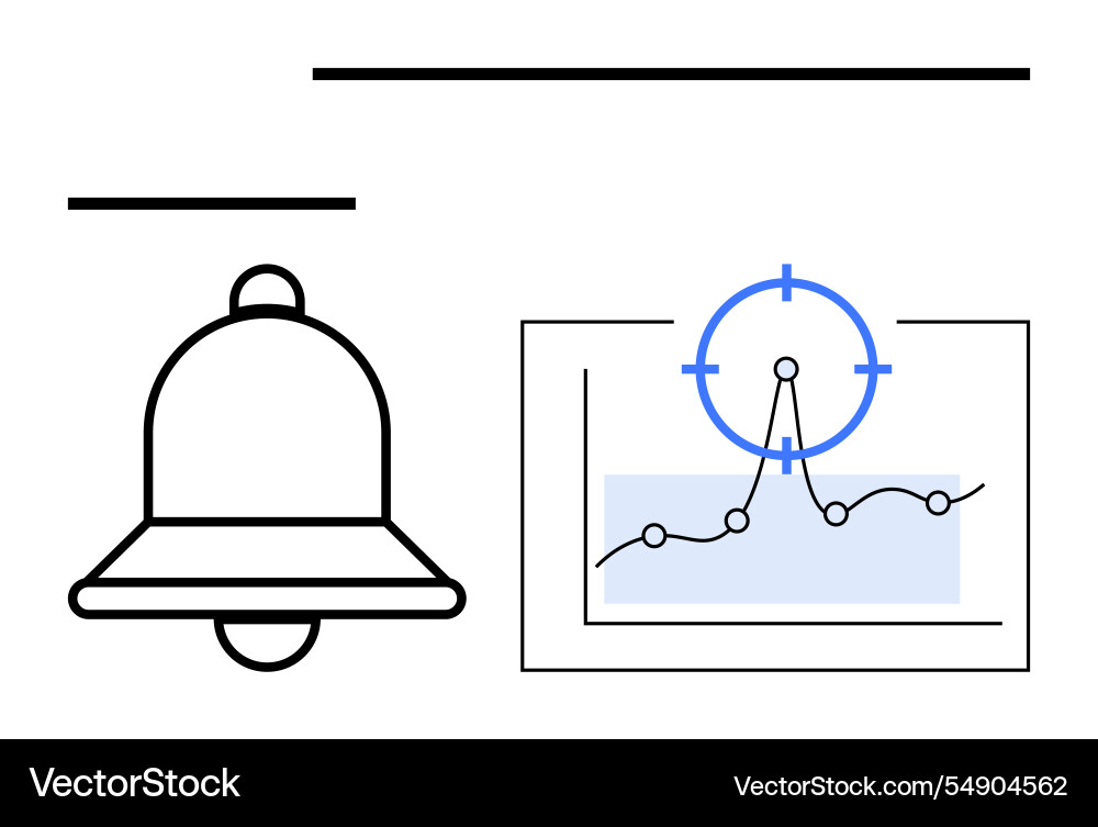 Notification and data tracking with graph insights Notification and data tracking with graph insights vector image