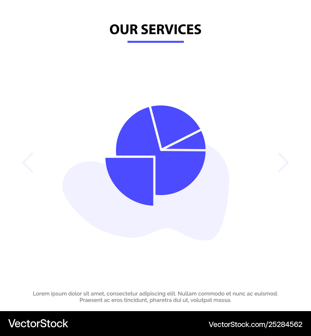 Our services analytics chart pie graph solid Our services analytics chart pie graph solid vector image