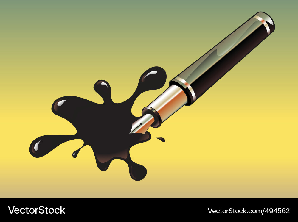 Pen and blot Vector Image