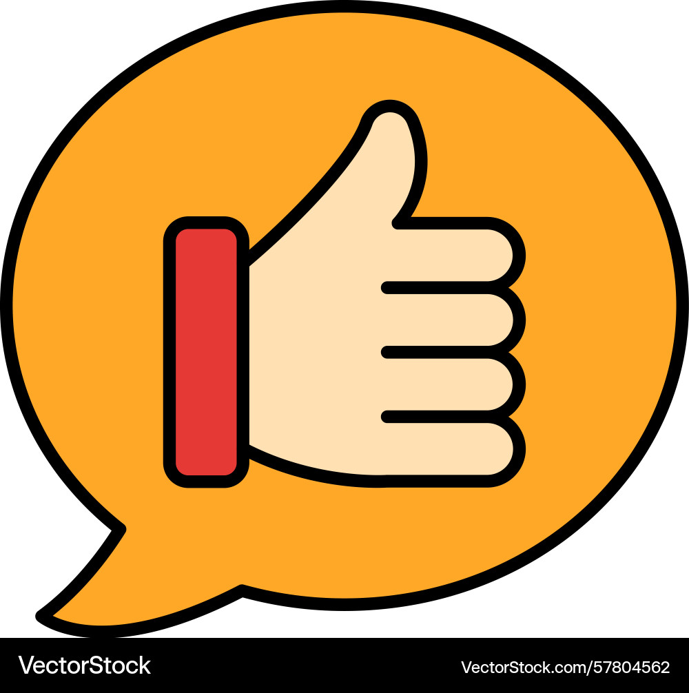 Positive review line filled icon Vector Image