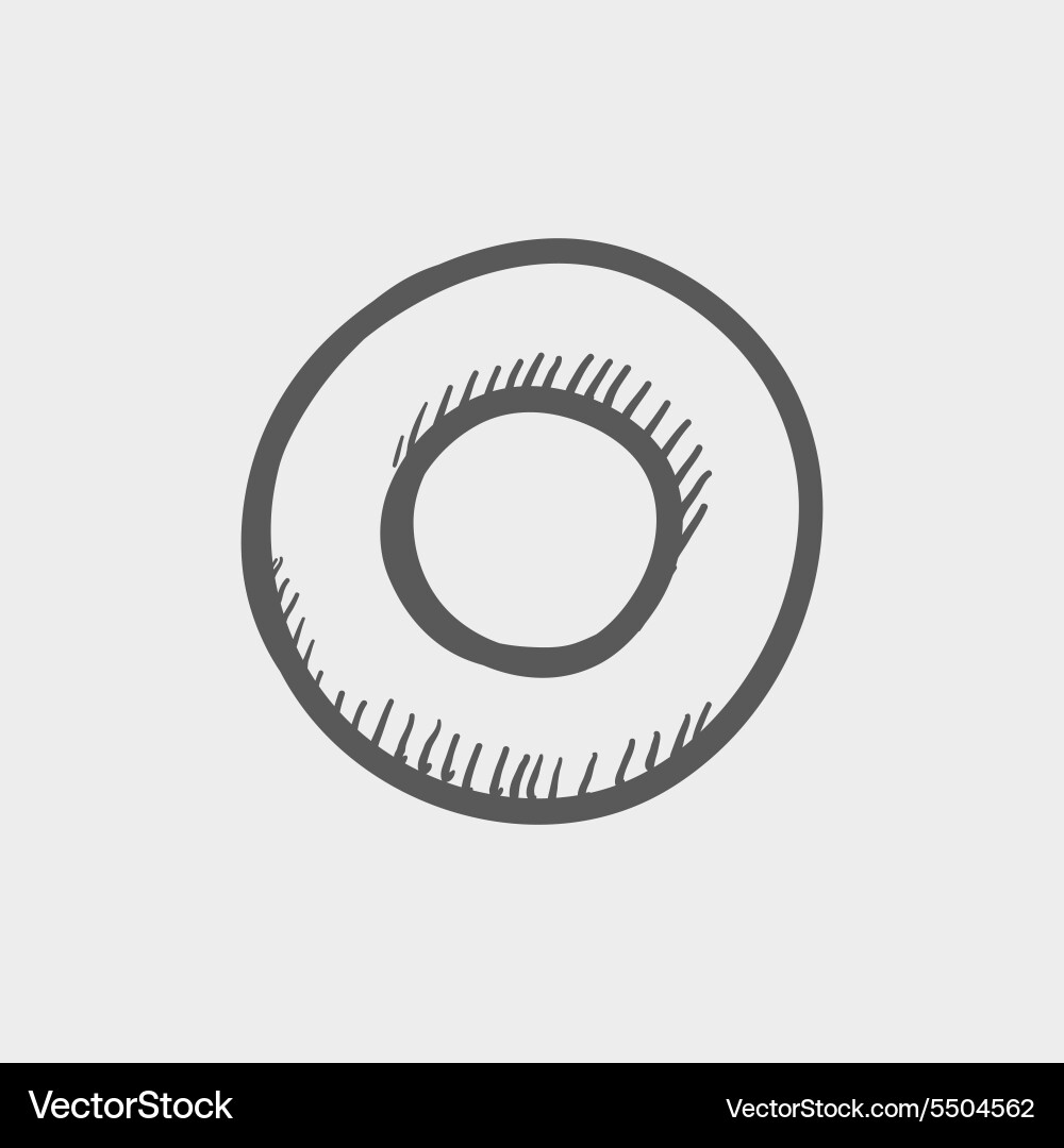 Record button sketch icon Vector Image
