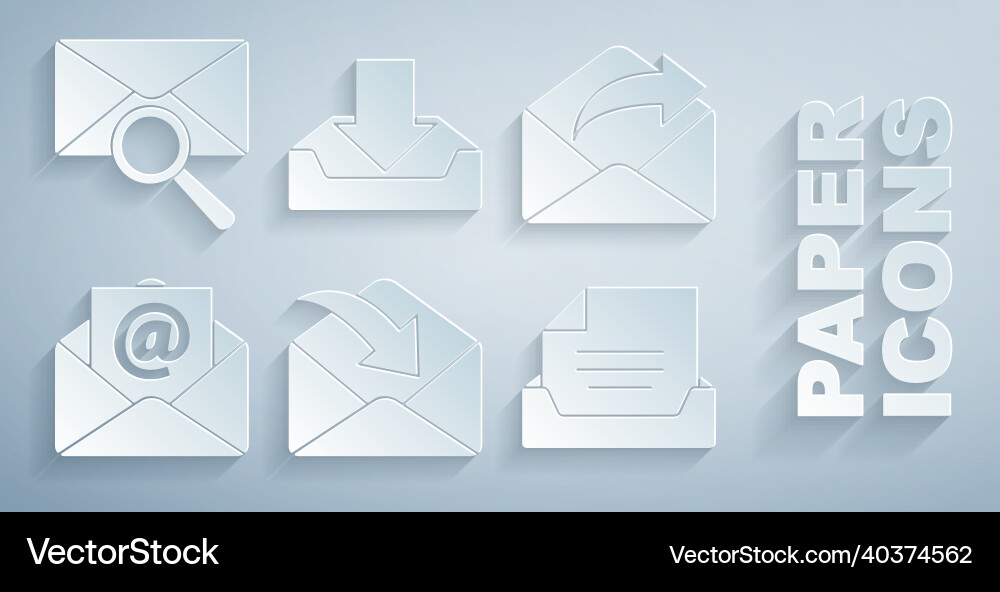 Set envelope outgoing mail and e-mail Set envelope outgoing mail and e-mail Vector Image