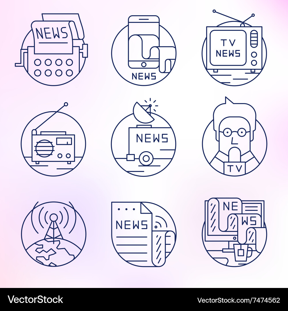 Set of icons in modern linear style vector image