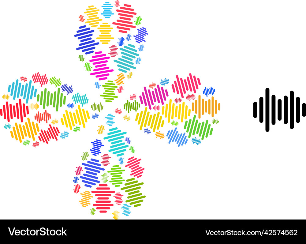 Sound signal icon multicolored rotation explosion Vector Image