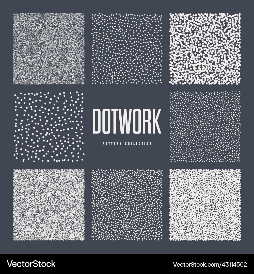 Square shaped dotted objects stipple elements Square shaped dotted objects stipple elements vector image