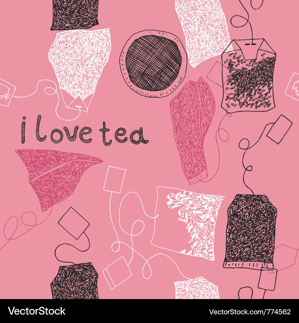 Tea Pattern - Retro Style Vector Image