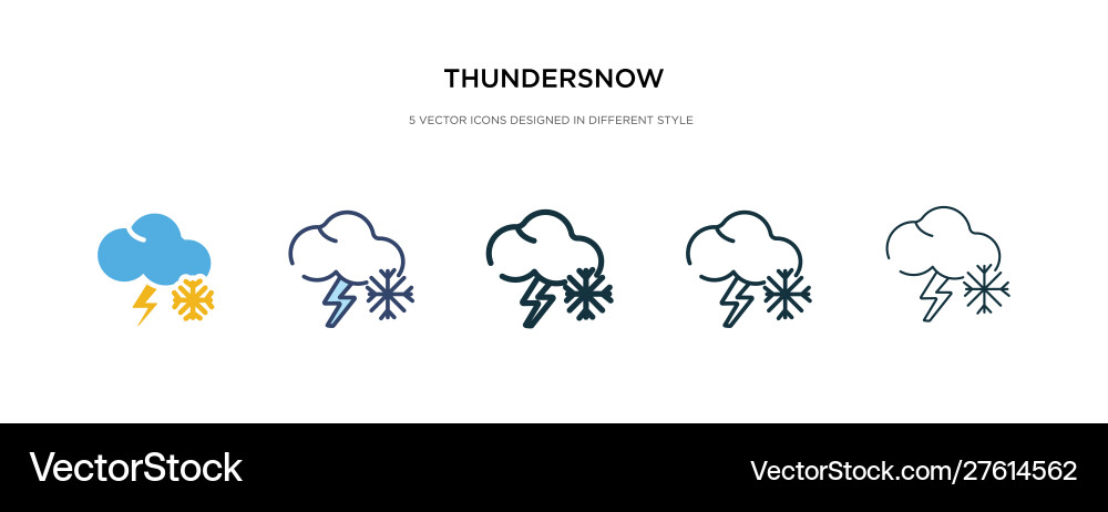 Thundersnow Icon Set - Multiple Styles vector image