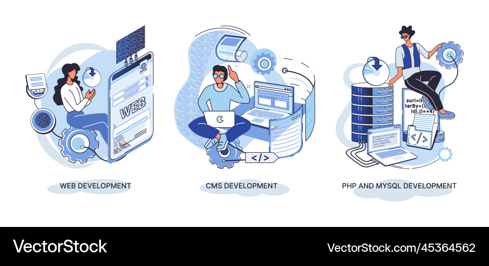 Website architecture concepts web development Vector Image