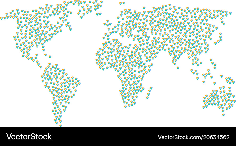 World map pattern of nem items Vector Image