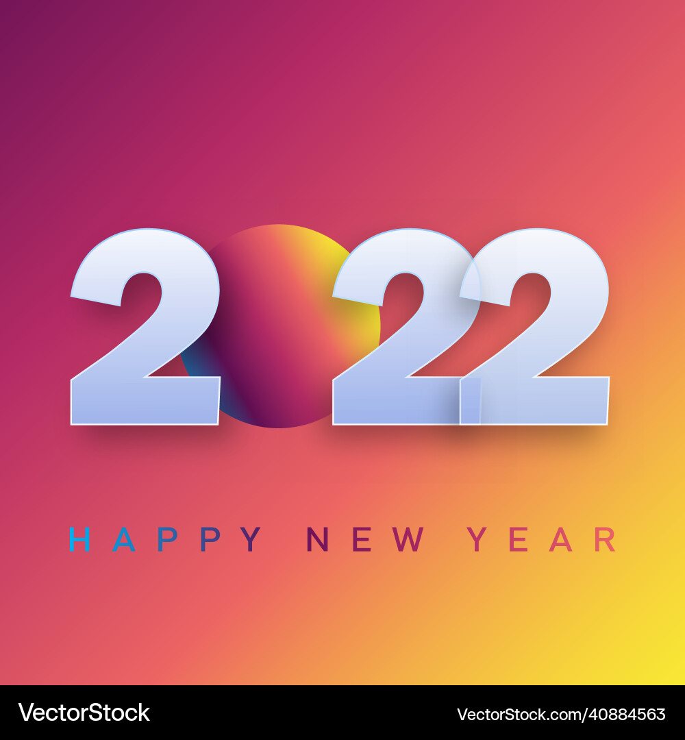 2022 happy new year card with gradient background 2022 happy new year card with gradient background vector image