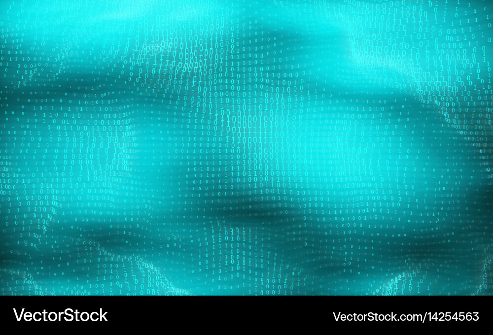 Abstract big data visualization cyan vector image