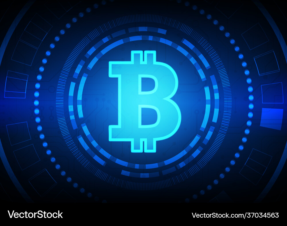 Bitcoin circuit technology background Bitcoin circuit technology background vector image