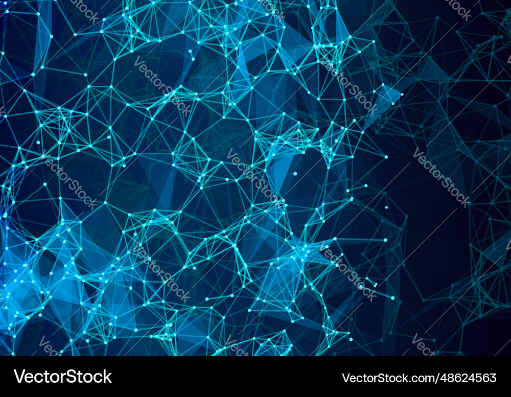 Blue triangular grid in futuristic technology Blue triangular grid in futuristic technology vector image