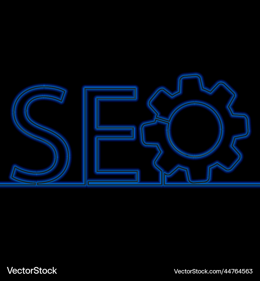 Continuous line drawing search optimization neon Continuous line drawing search optimization neon vector image