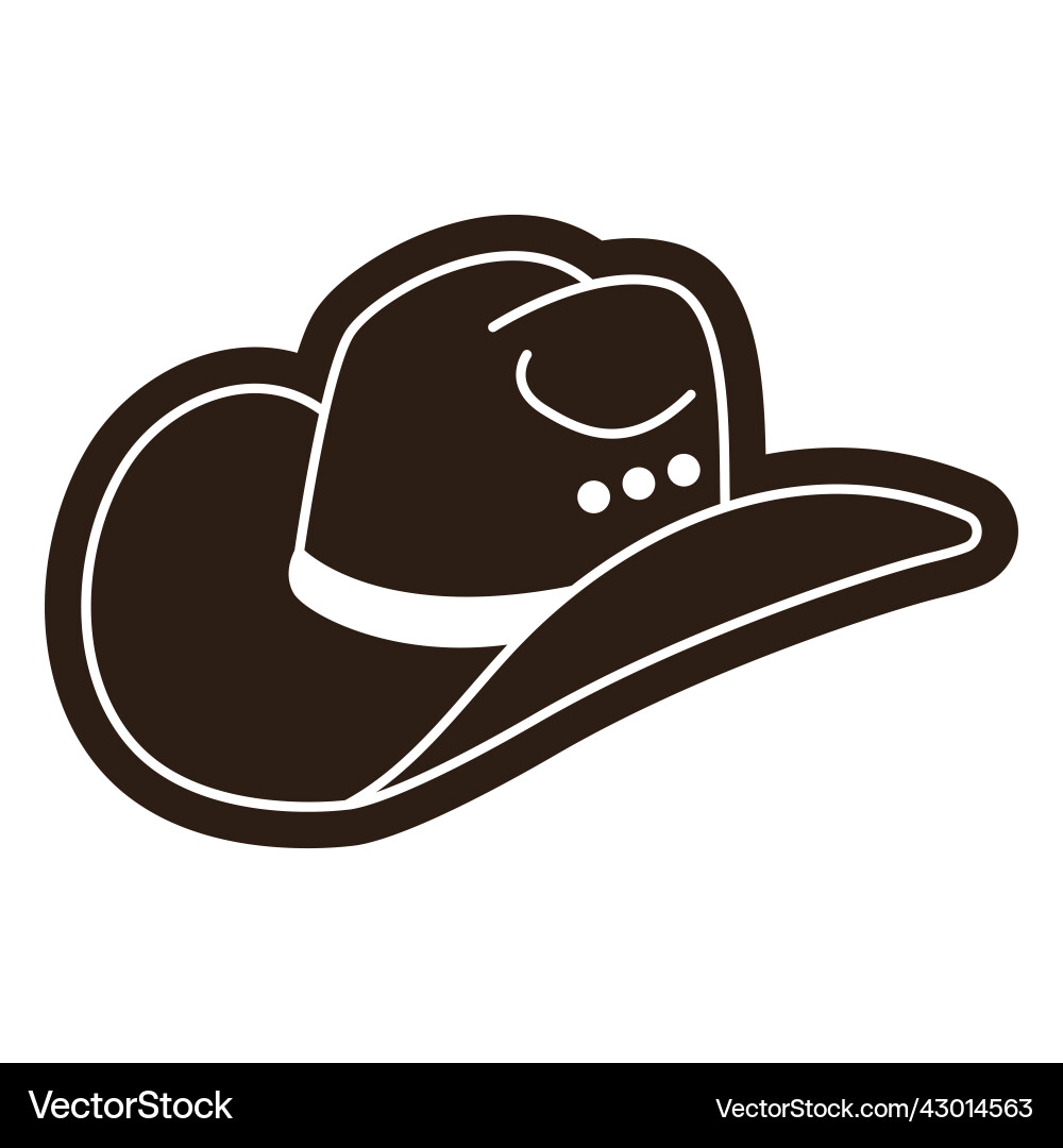 Cowboy hat profile cut out Cowboy hat profile cut out Vector Image