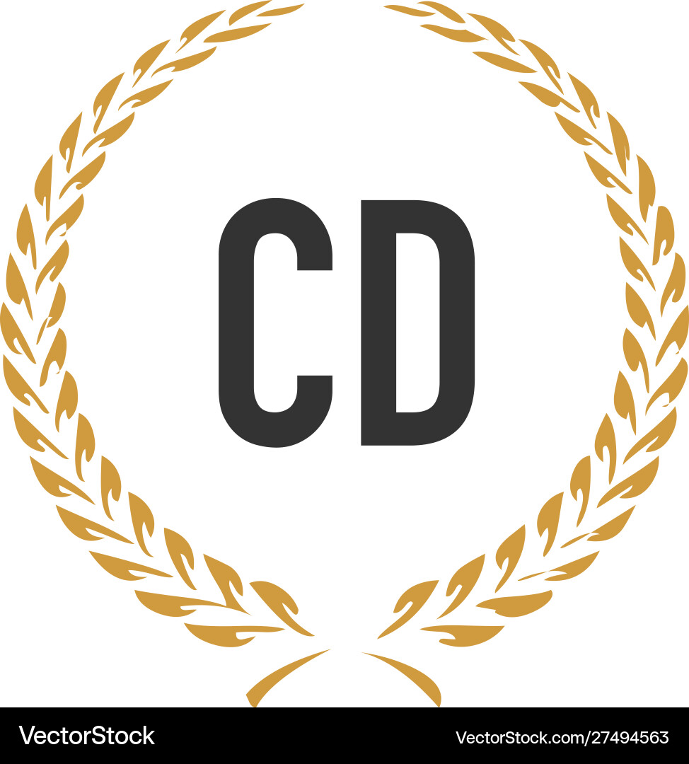 Erster Buchstabe cd Weizen luxuriöse minimalistische Erster Buchstabe cd Weizen luxuriöse minimalistische vektorbild