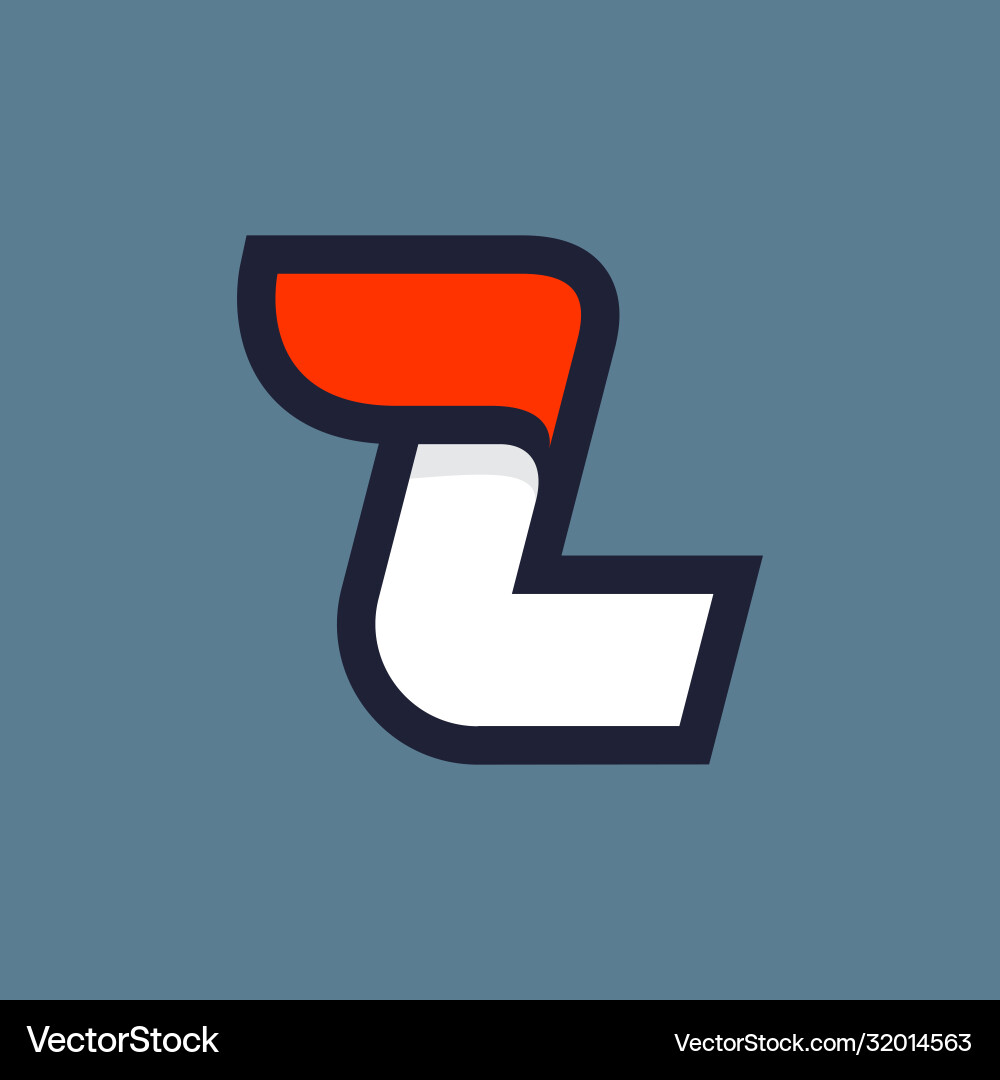 Fast speed l letter logo vector image