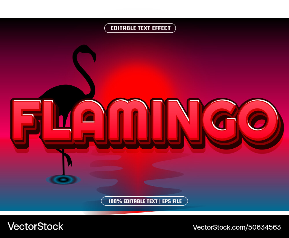 Flamingo editable text effect modern style Vector Image