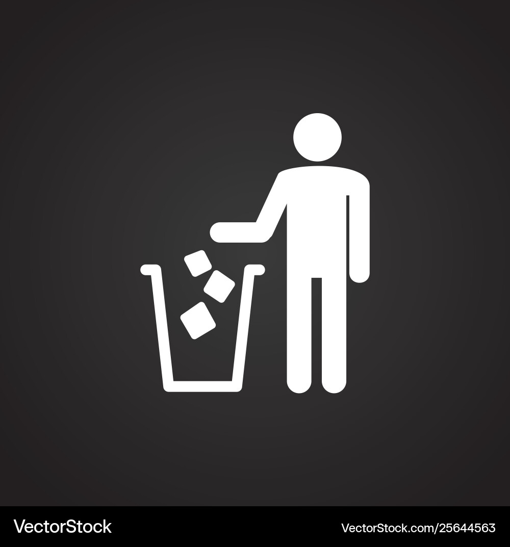 Garbage related icon on background for graphic Garbage related icon on background for graphic vector image