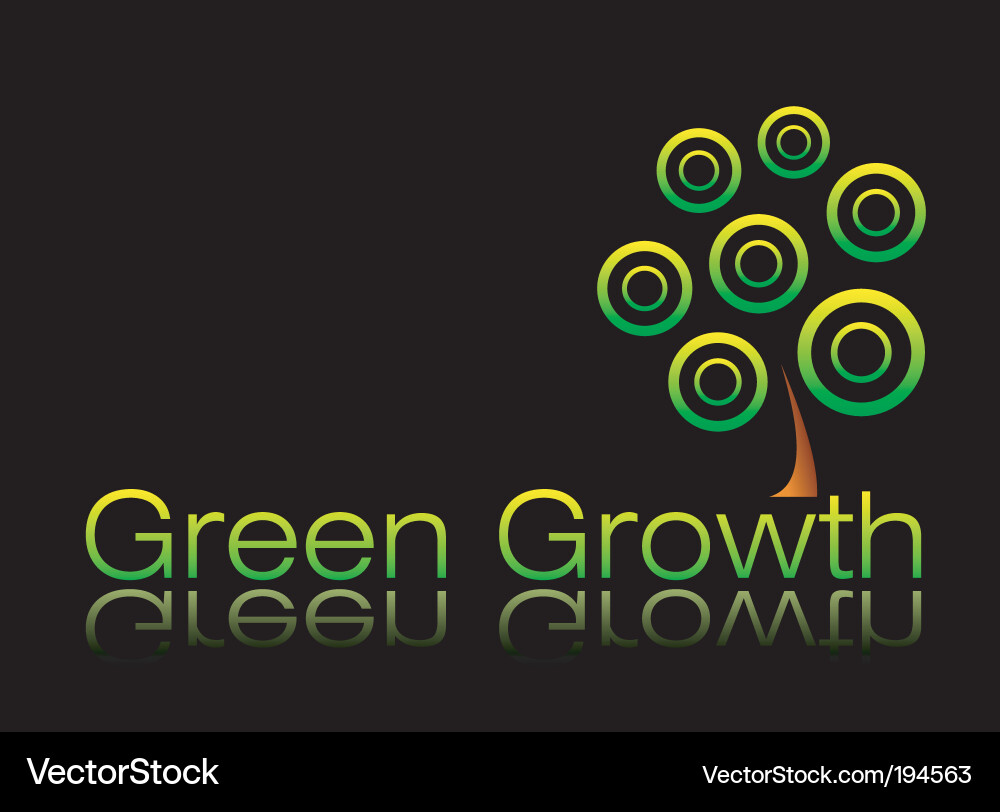 Green Circle Growth Icon Vector Image