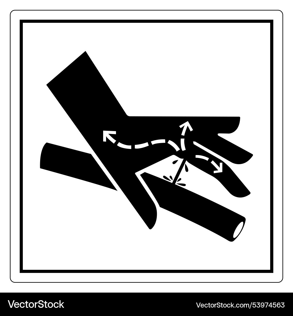Hand safety with sharp objects warning sign Hand safety with sharp objects warning sign Vector Image