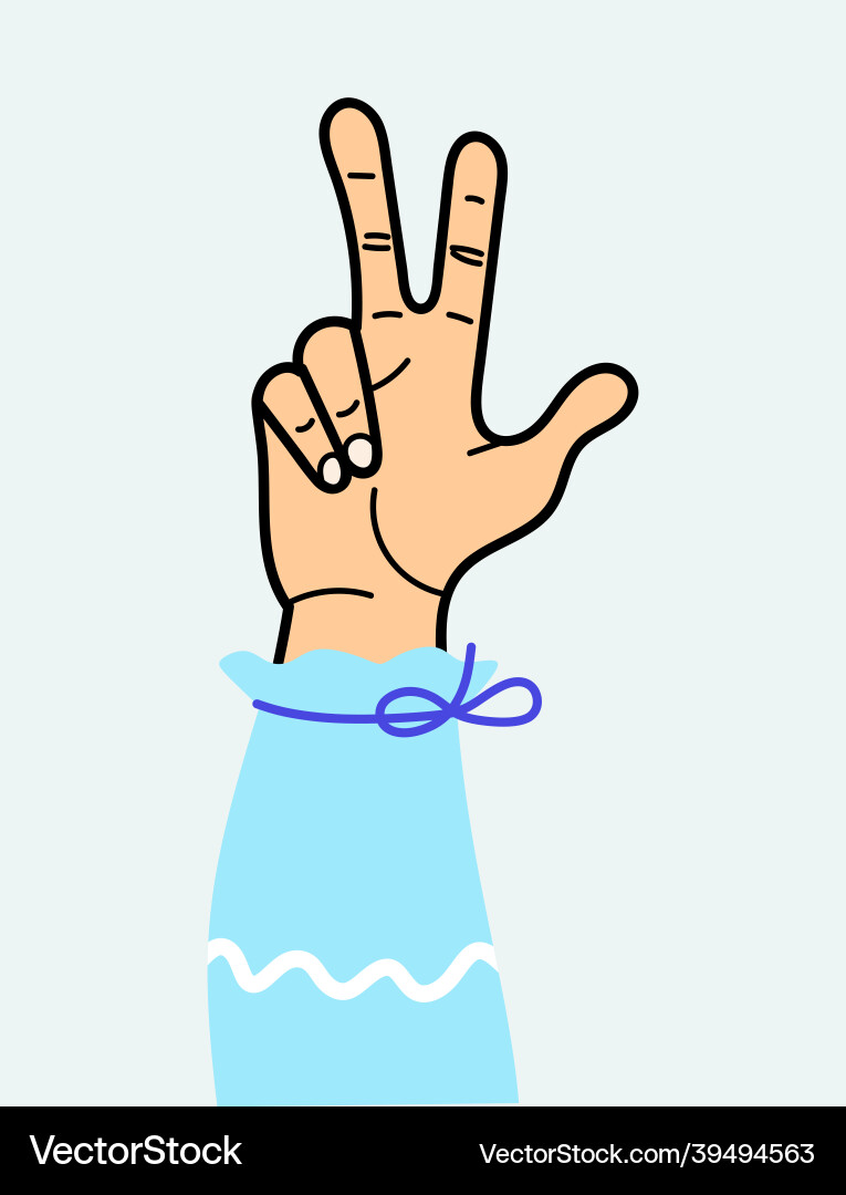Hands showing two finger gesture for use Hands showing two finger gesture for use vector image