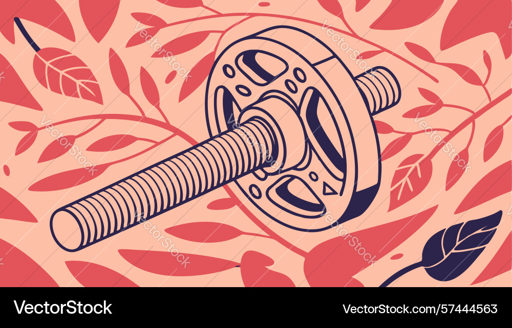 Intricate circular machine part with bolt vector image