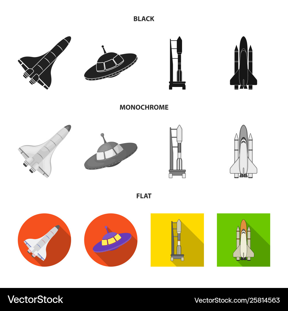 Isolated object spaceship and ship symbol vector image