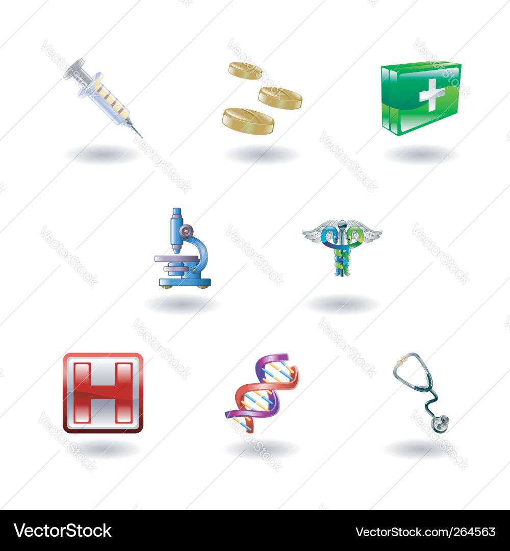 Medizinische Icons Set Vektorbild