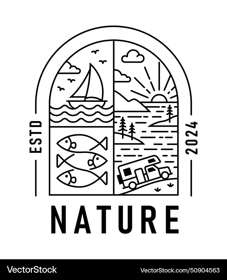 Natural view in the form of a window Natural view in the form of a window vector image