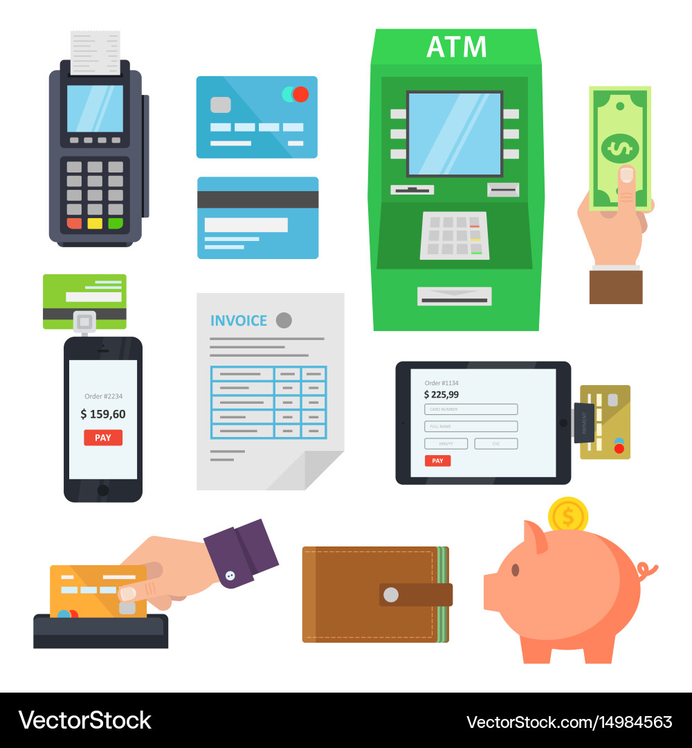 Payment of services via terminals and web vector image