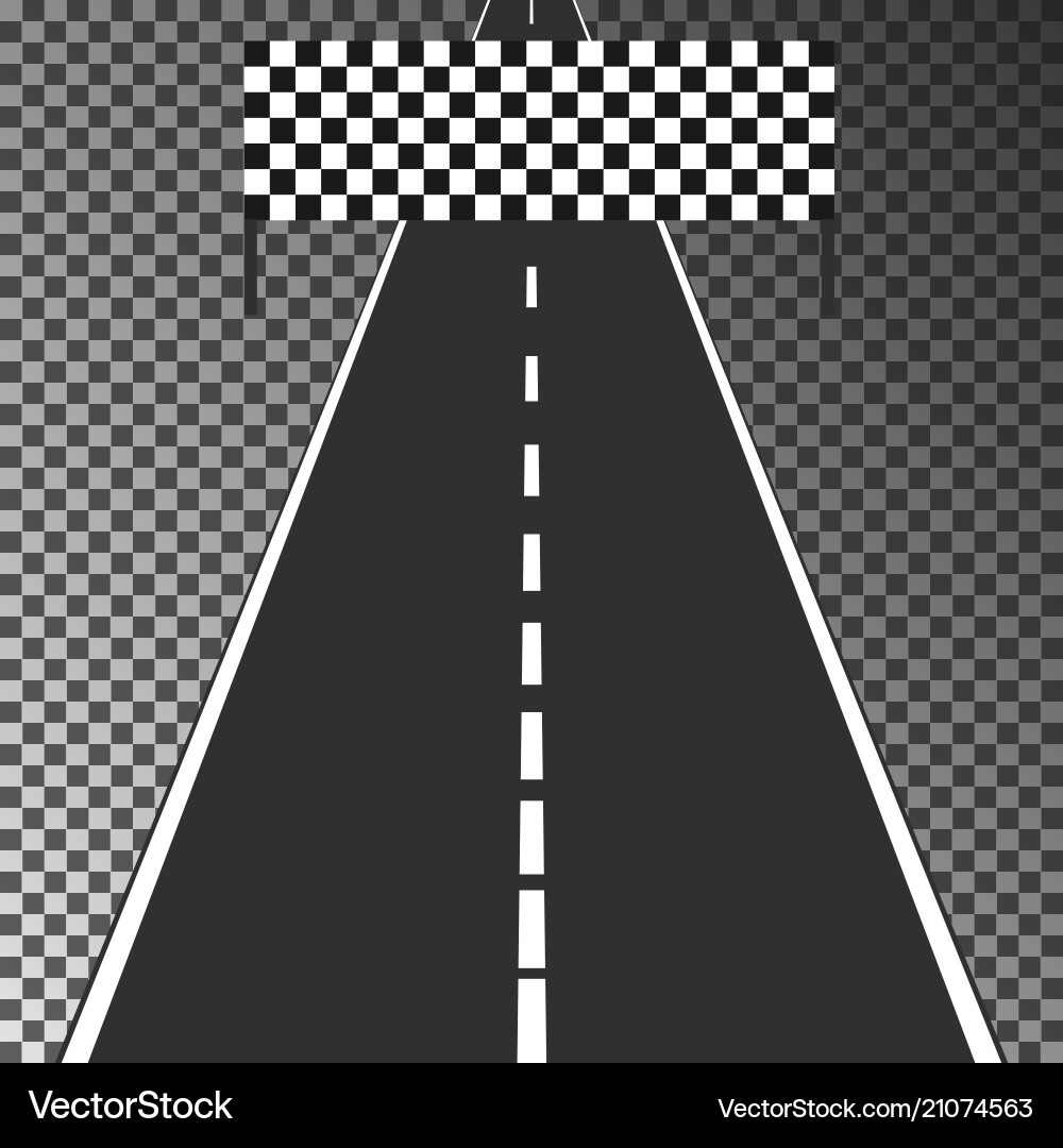 Road with finish flag isolated on transparent back Road with finish flag isolated on transparent back vector image