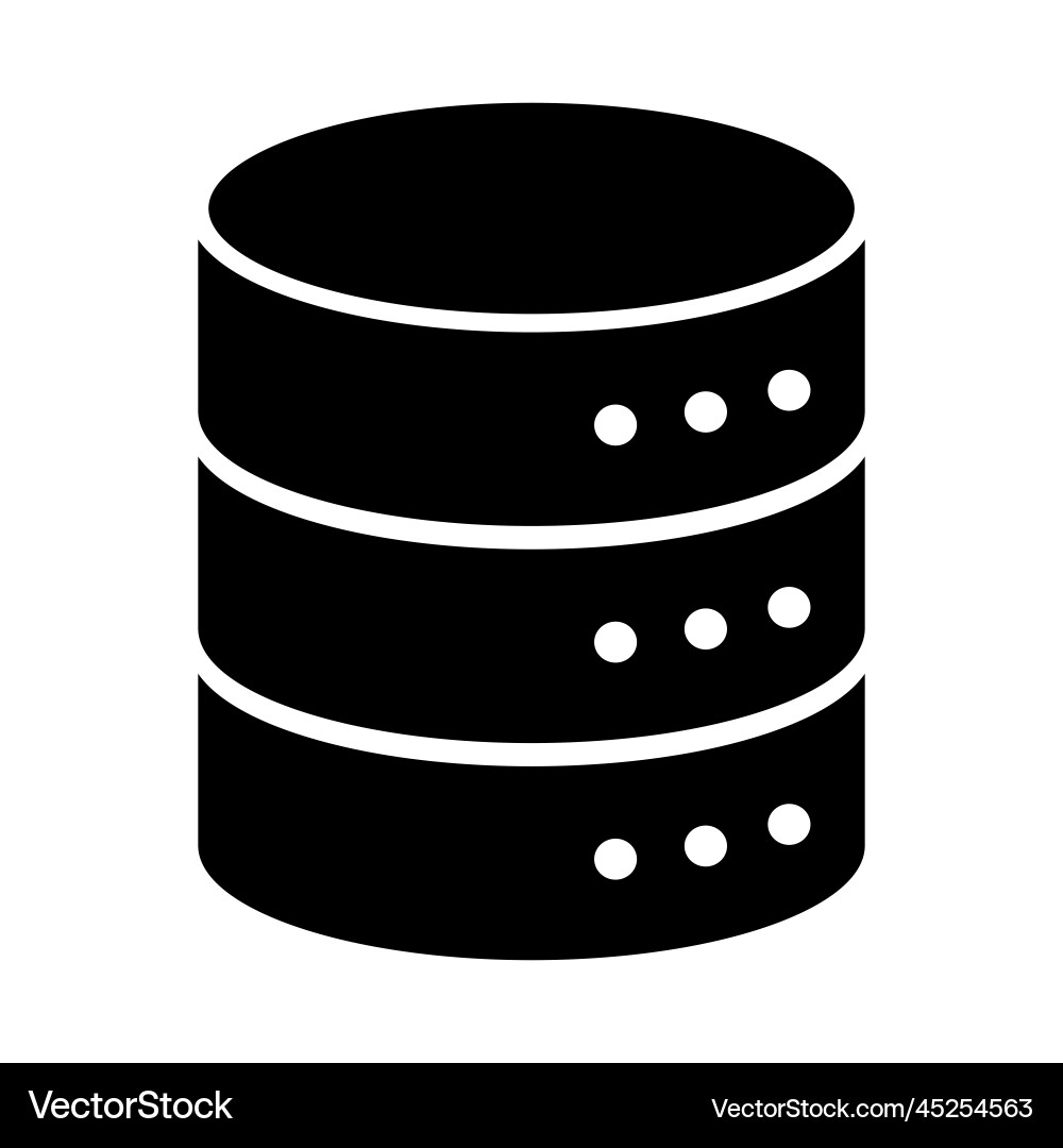 Server silhouette icon or web and hosting vector image