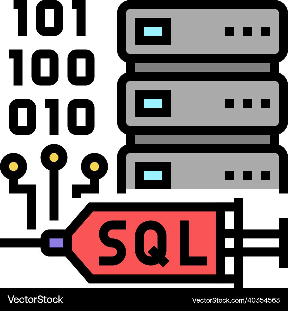 Sql injections color icon Sql injections color icon vector image