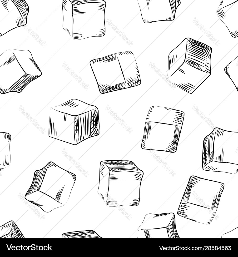 Sugar Cube Pattern - Ice Motif vector image