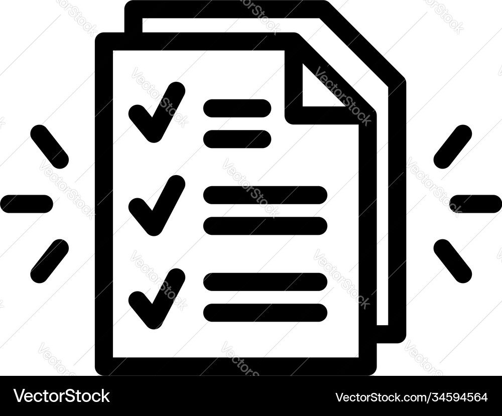 Assignment paper icon outline style Assignment paper icon outline style vector image