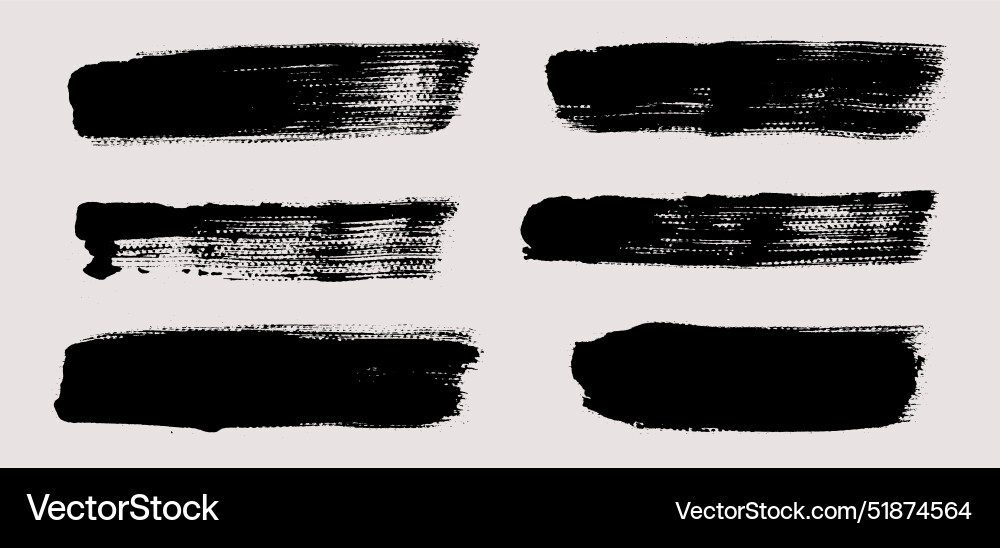 Brush strokes set of text boxes Brush strokes set of text boxes vector image