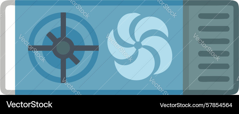 Computer graphics card with cooling fan design Vector Image