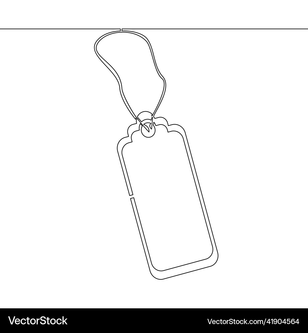 Continuous line drawing tag label design concept Continuous line drawing tag label design concept Vector Image