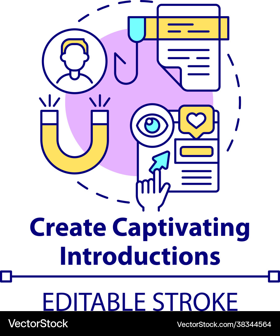 Create captivating introductions concept icon Create captivating introductions concept icon vector image