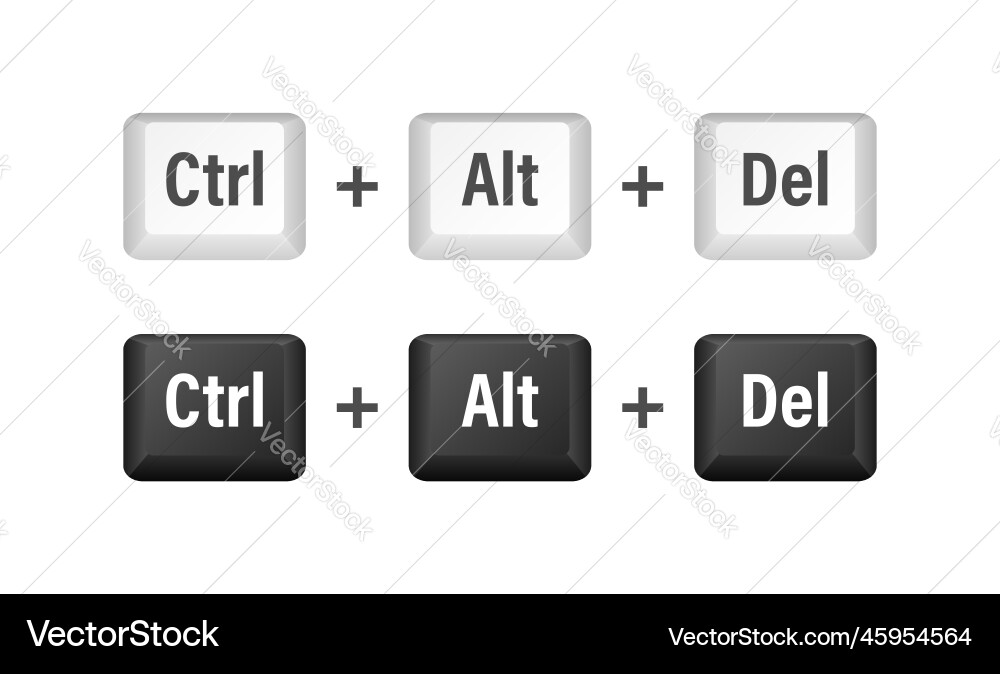 Ctrl alt del Tastenkombination Tastatur Ctrl alt del Tastenkombination Tastatur vektorbild