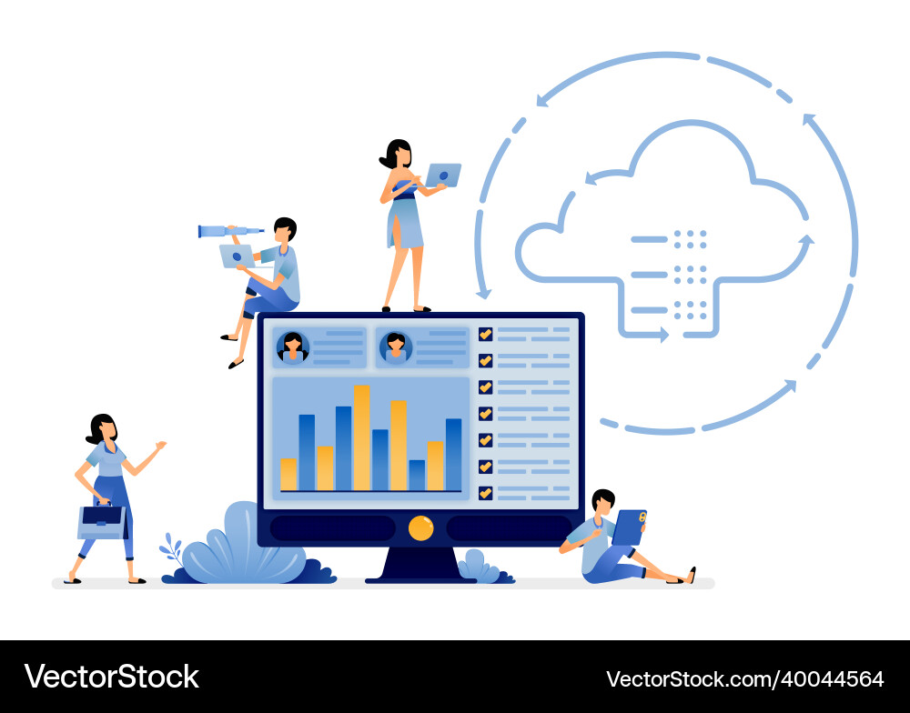 Database and cloud communication technology Vector Image