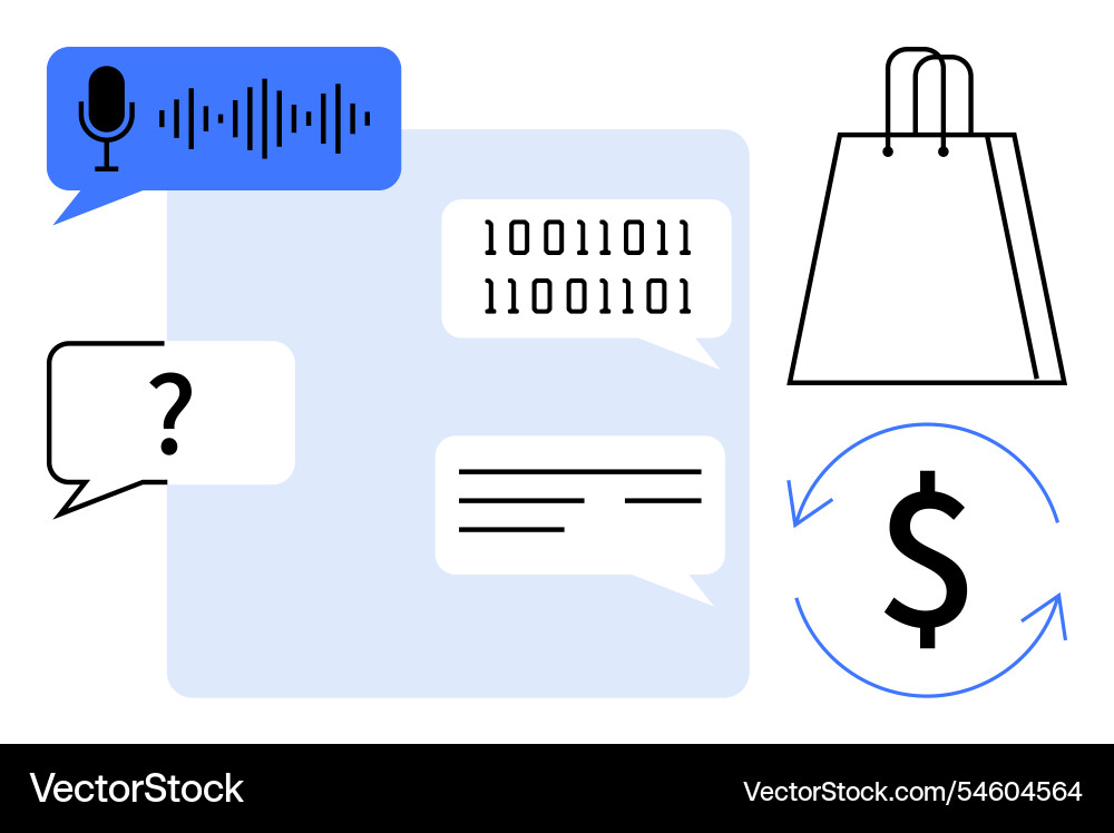 Digital communication integration with shopping Vector Image