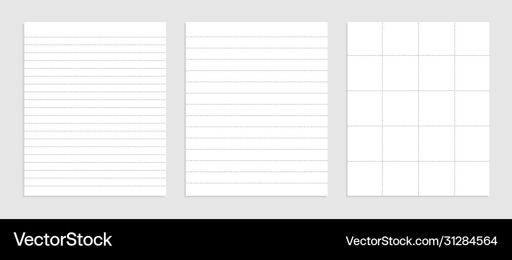 Dotted Paper Sheets - Blank Notepad Set vector image