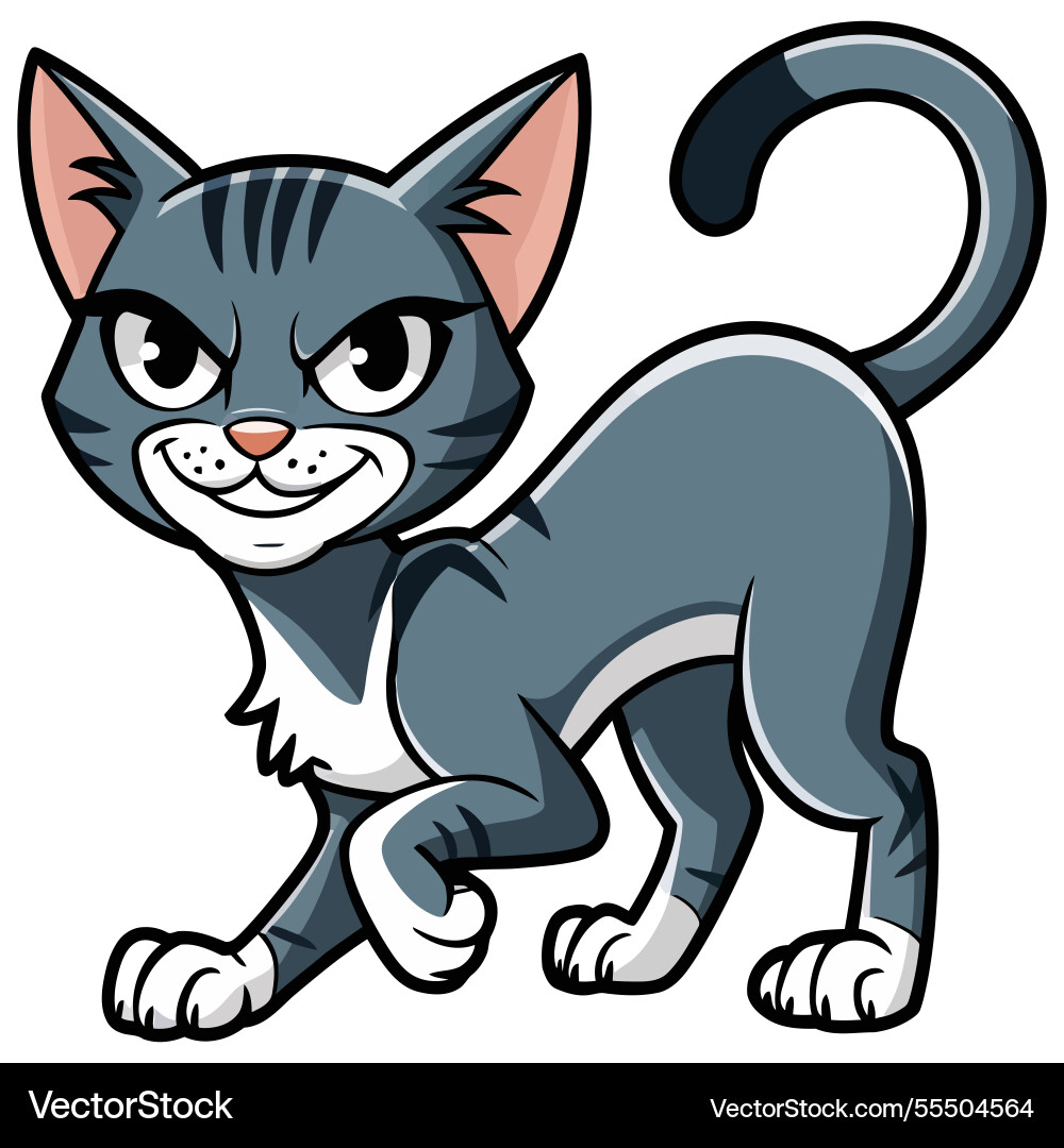 Dynamic cat on white background Dynamic cat on white background Vector Image